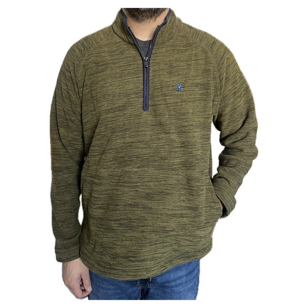 Bonobos Men's Fleece Quarter Zip Pullover Sweater Jacket Green Large